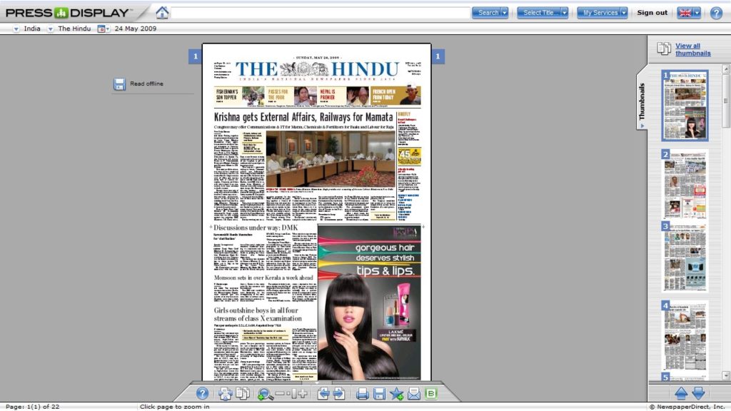 The hindu e-paper