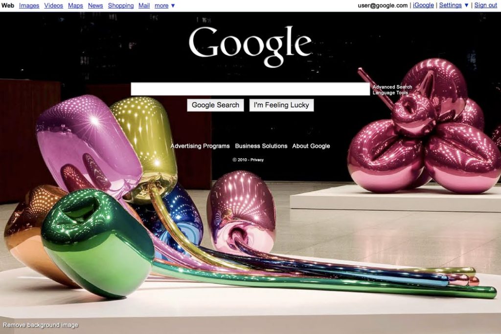 Google custom background